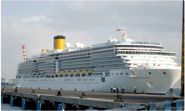 The Arrival Of The Italian Cruise Ship Costa Delceosa To Aden